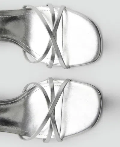 Mango Women's Crossed Strap Heeled Sandals In Silver