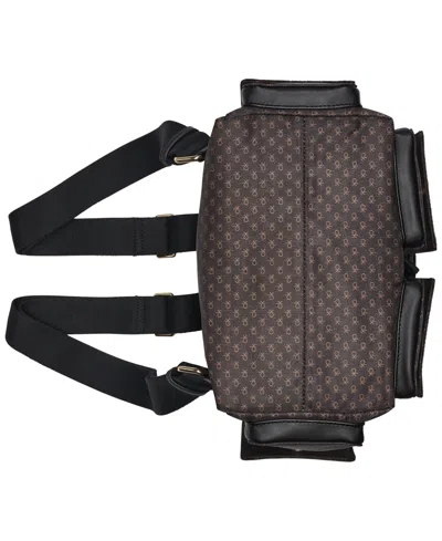 Calvin Klein Elora Nylon Mini Signature Front Buckle Backpack In Brown Khaki,black