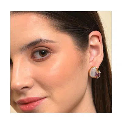 Sohi Women's Butterfly Stud Earrings In Gold