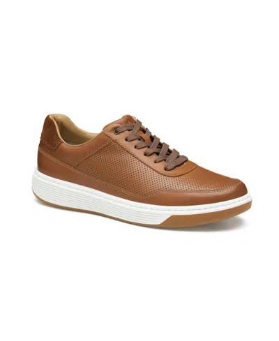 Johnston & Murphy Men's Dawson Perforated U-throat Sneakers In Tan Full Grain