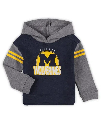 Outerstuff Girls Toddler Michigan Wolverines Clubhouseâ Pullover Hoodie And Legging Set In Navy,heather Gray