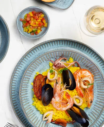 Porto Brasil Stoneware Linhas Salad Bowls, Set Of 6 In Breeze