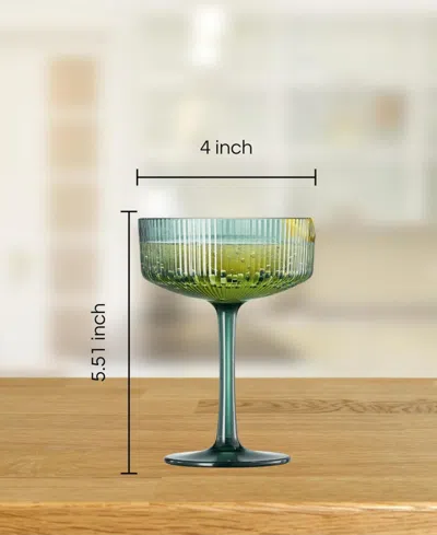 The Wine Savant Khen Art Deco Shatterproof Coupe Glasses, Set Of 4 In Multi Color