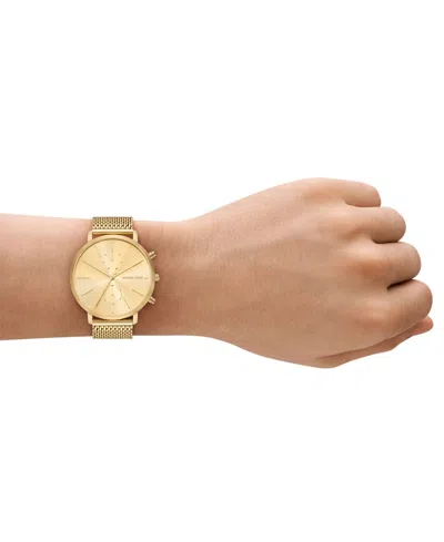 Michael Kors Men's Blake Multifunction Gold-tone Mesh Watch, 42mm In Gold-tone