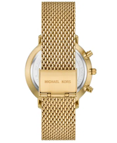 Michael Kors Men's Blake Multifunction Gold-tone Mesh Watch, 42mm In Gold-tone