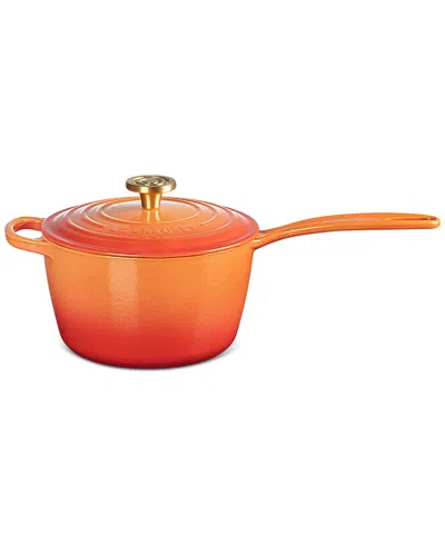 Le Creuset Signature 2.25-qt. Flamme Doree Enameled Cast Iron Saucepan With Crucible Knob In Flamme Dor