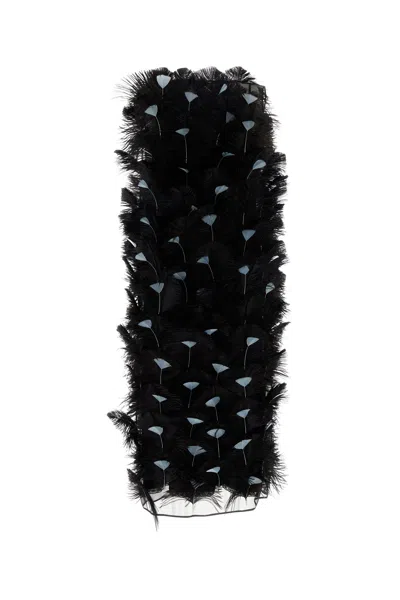 Prada Abito In Organza Decorata Donna In Black