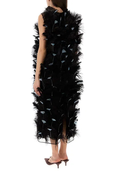 Prada Abito In Organza Decorata Donna In Black