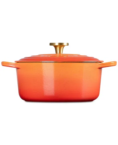 Le Creuset Signature 4.5-qt. Flamme Doree Round Dutch Oven With Crucible Knob In Flamme Dor
