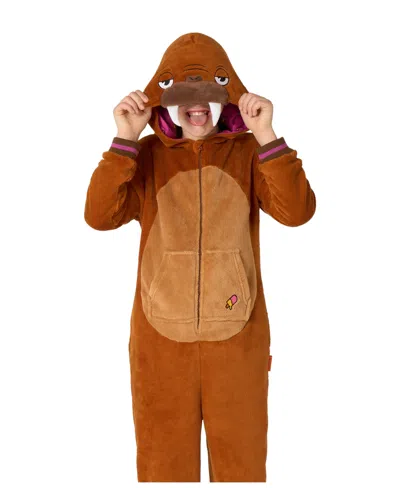 Opposuits Little And Big Boys Walrus Onesie In Beige
