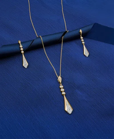 Wrapped In Love Diamond Flare Drop Earrings (1/4 Ct. Tw) In 14k Gold, Exclusively At Macy's In Yellow Gold