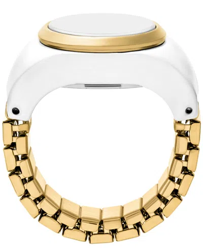 Fossil Women's Watch Ring Two-hand Gold-tone Stainless Steel In White