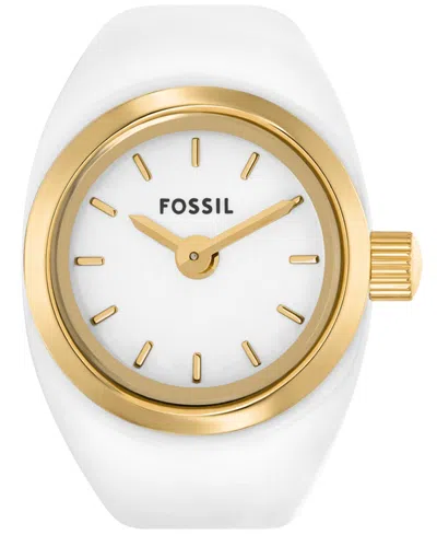 Fossil Women's Watch Ring Two-hand Gold-tone Stainless Steel In White