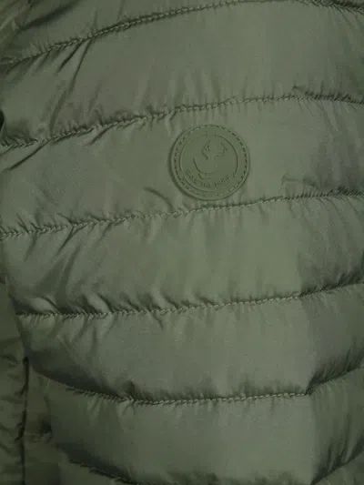Save The Duck Quilted Green Light Jacket With Double-slider Zip Hood