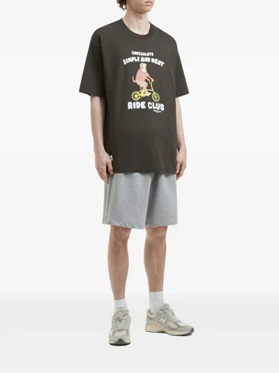 Chocoolate Cotton Track Shorts In Grey