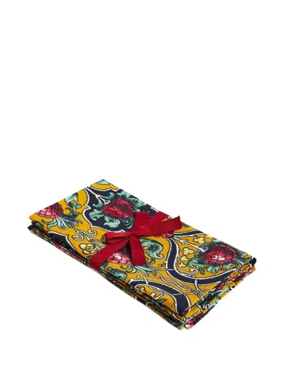 La Doublej Ananas-print Napkin (set Of Two) In Yellow