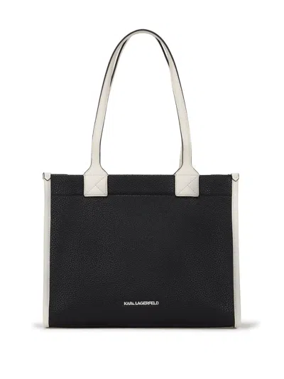 Karl Lagerfeld Black Skuare Medium Tote In Black