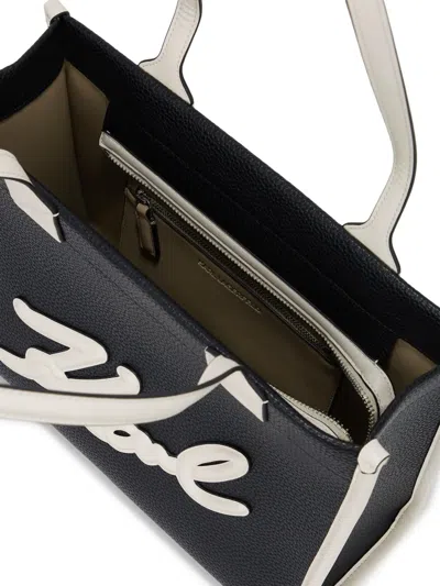 Karl Lagerfeld Black Skuare Medium Tote In Black