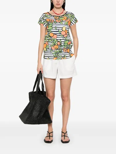 Marccain Striped T-shirt In White