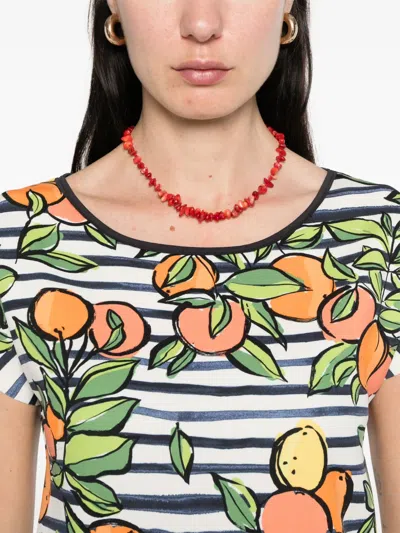 Marccain Striped T-shirt In White