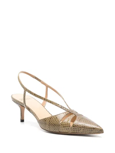 Francesco Russo 55mm Snakeskin-effect Pumps In Brown