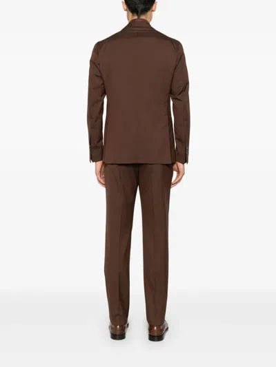 Tagliatore Single-breasted Dress In Brown