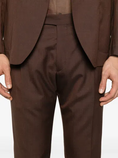 Tagliatore Single-breasted Dress In Brown