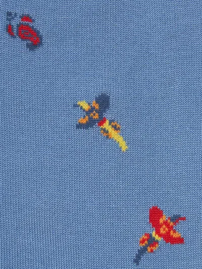 Etro Patterned-jacquard Socks In Blue