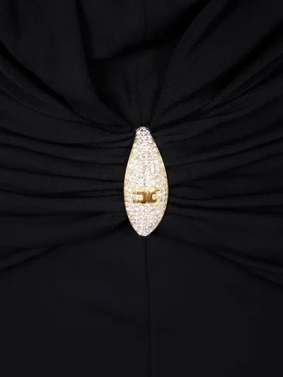 Elisabetta Franchi Lightweight Jersey Dress With Crossover Neckline In Multi