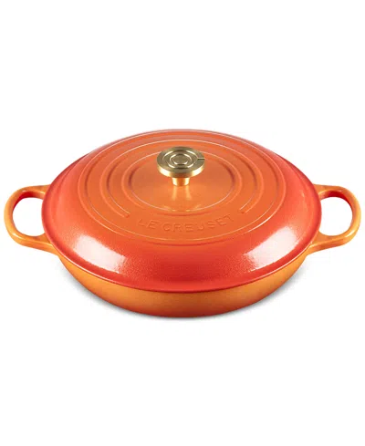 Le Creuset Signature 3.5-qt. Flamme Doree Round Braiser With Crucible Knob In Flamme Dor
