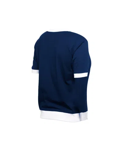 New Era Women'sâ Navy Atlanta Braves Game Day Rhinestone V-neck T-shirt In Blue