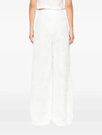 Nissa Patterned-jacquard Trousers In White