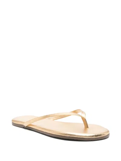 Tkees Lily Mirror Square Toe Flip Flop In Gold