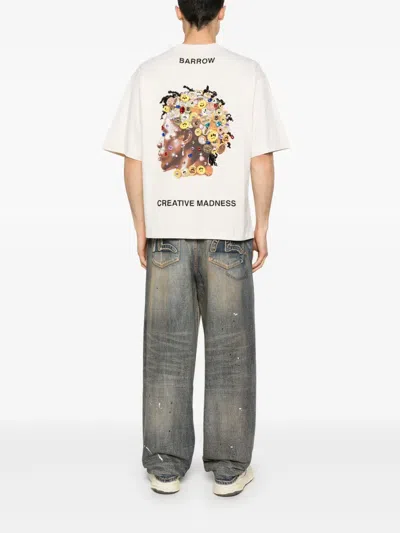 Barrow Crystal-embellishment T-shirt In Neutrals