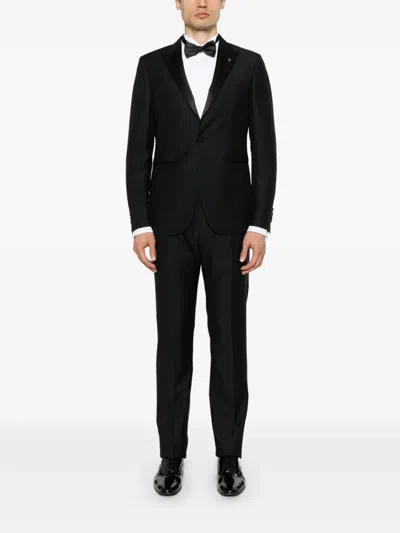 Tagliatore Wool Suit In Black