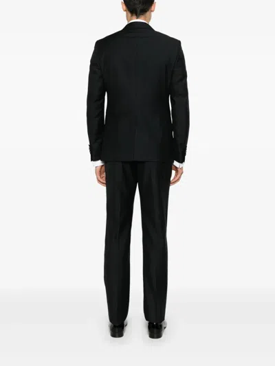 Tagliatore Wool Suit In Black