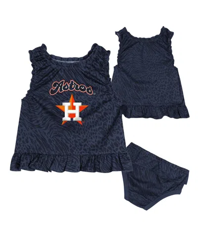 Outerstuff Infant Navy Houston Astros Playground Dress Bloomers Set In Navy
