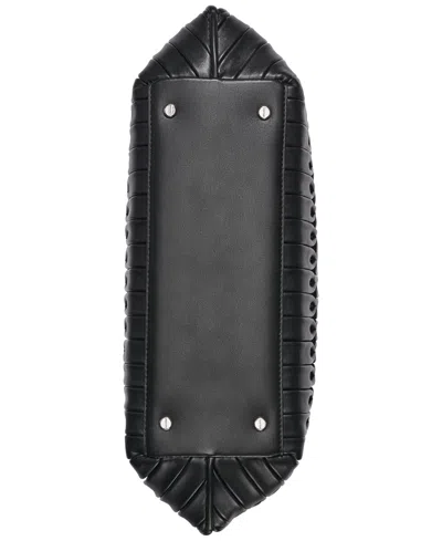 Calvin Klein Granite Pleated Tote Bag In Black,silver