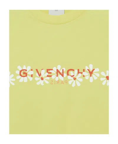 Givenchy T-shirt In Jersey With Stencil Effect  Reverse Print In Yellow