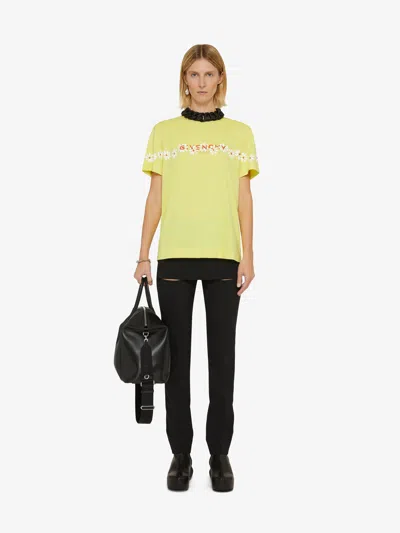Givenchy T-shirt In Jersey With Stencil Effect  Reverse Print In Yellow