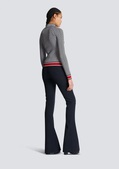 Balmain Monogrammed Knit Jacket In Multi