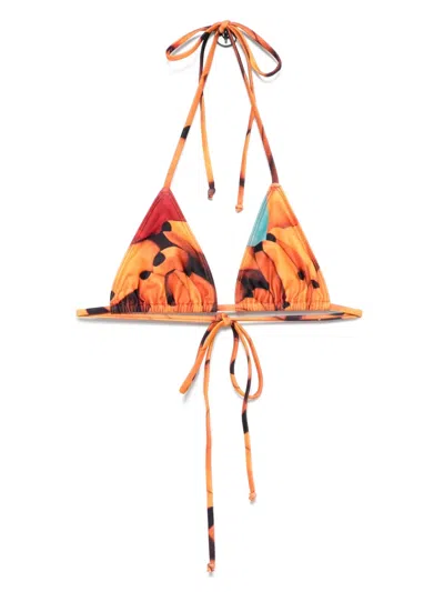 Donde Esteban Bananas Bikini Top In Orange