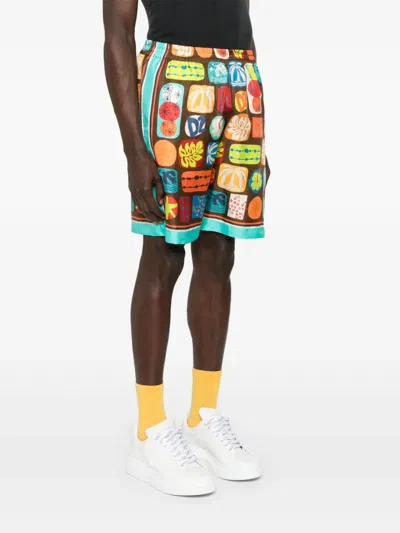 Dsquared2 Summer Lovers Silk Bermuda Shorts In Multi