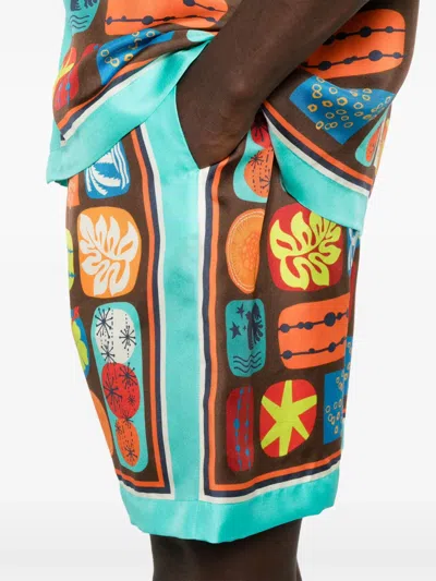 Dsquared2 Summer Lovers Silk Bermuda Shorts In Multi