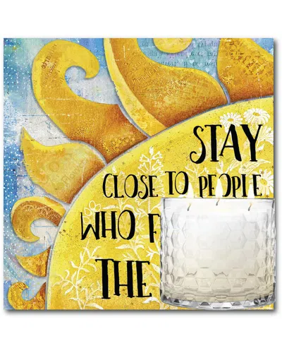 Courtside Market The Sun 13.5oz Soy 3-wick Candle With 8x8in Artboard In Multicolor