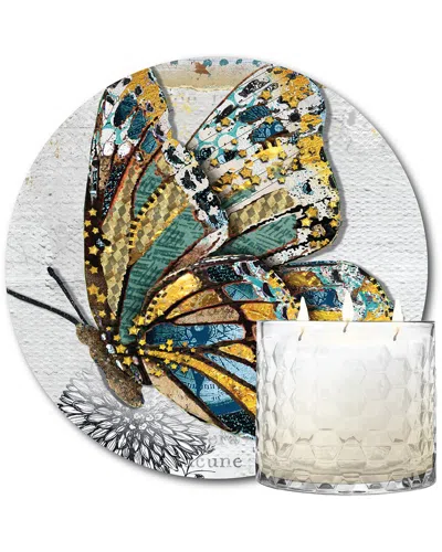 Courtside Market Turn Your Dreams Into Wings 13.5oz Soy 3-wick Candle With 8x8in Artboard In Multicolor