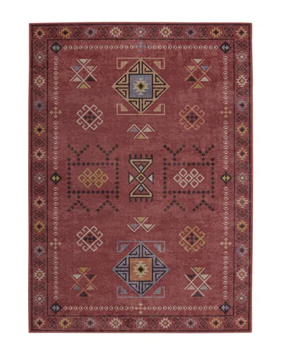 Linon Oakland Austell Polyester Rug In Red