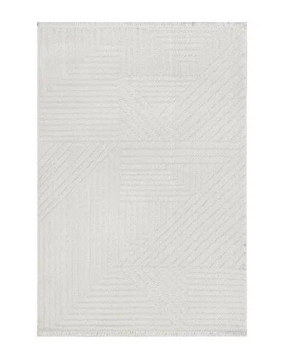 Nuloom Makena Modern Geometric High-low Polyester Rug In Off White