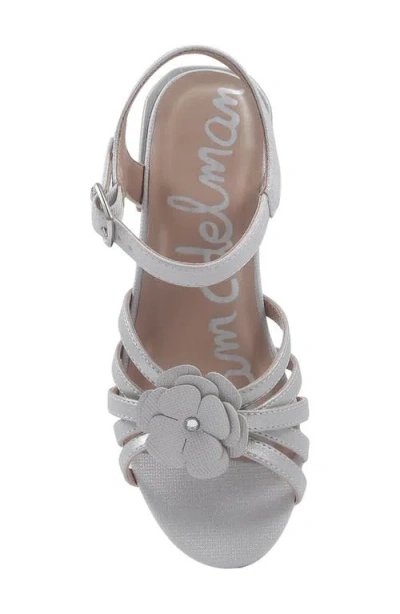 Sam Edelman Little And Big Girls Calia Flower Dress Sandals In Silver