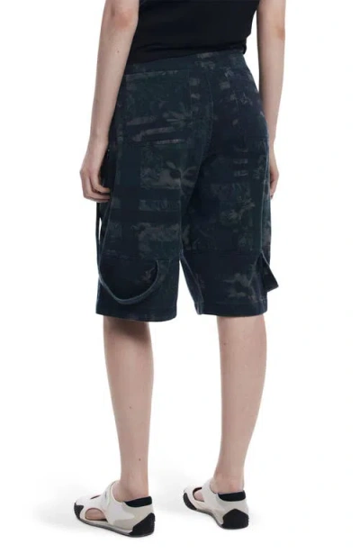 Desigual X Collina Strada Batik Pattern Denim Bermuda Shorts In Gray